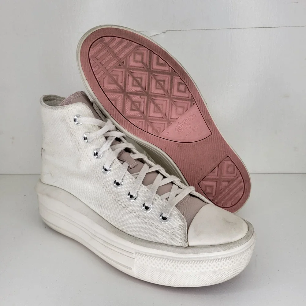 Converse Chuck Taylor All Star Move Platform High‎ Top Cream Pink Women's 9